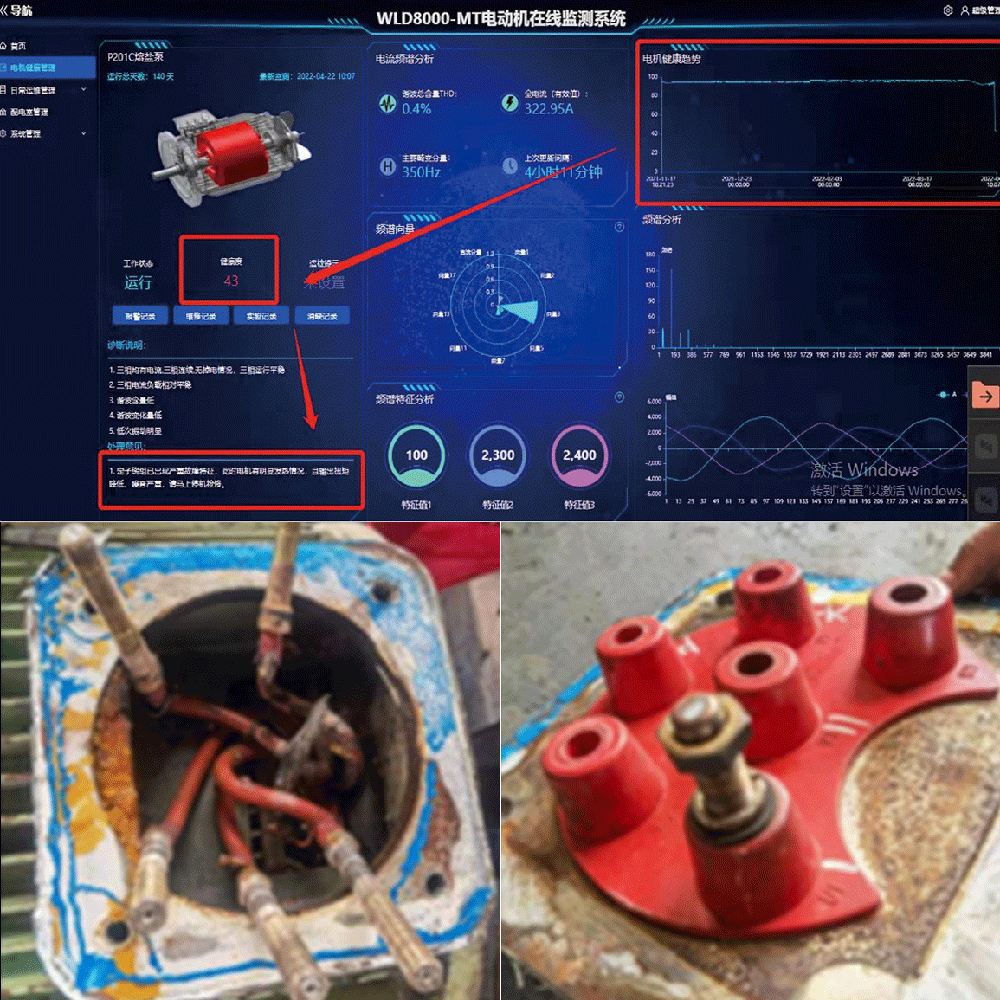 匯豐石化電機(jī)引線異常